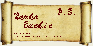 Marko Buckić vizit kartica